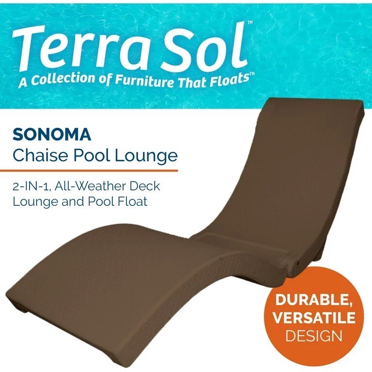 SwimWays Terra Sol Sonoma 2 In 1 Pool Float And Patio Chaise Lounge Chair Brown eBay