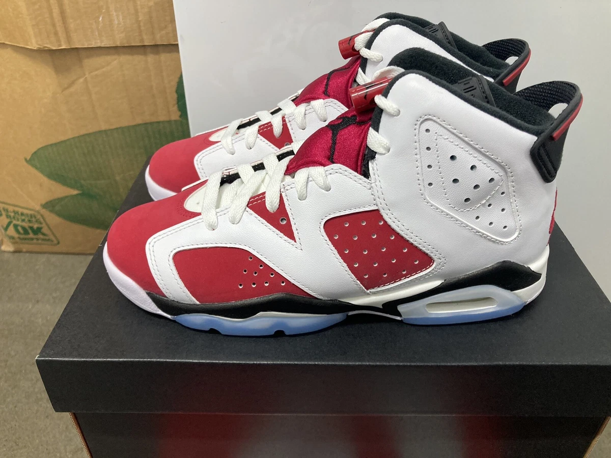 NIke Air Jordan 6 Retro Carmine White Red Black 384665-106 GS Size 5.5Y New