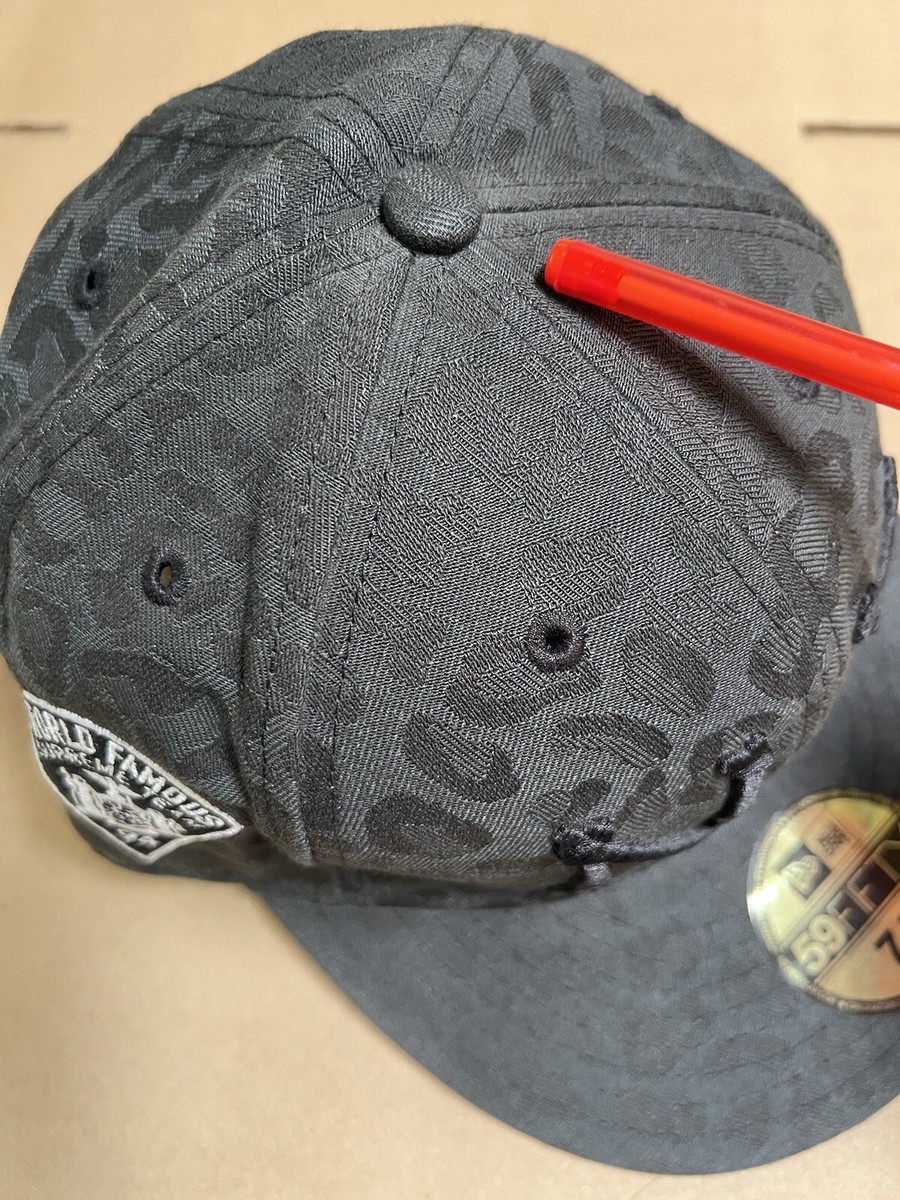 FW09 Supreme New Era NY Bones Woven Leopard 7 1/2 Black Hat FW09 Supreme New Era NY Bones Woven Leopard 7 1/2 Black Hat