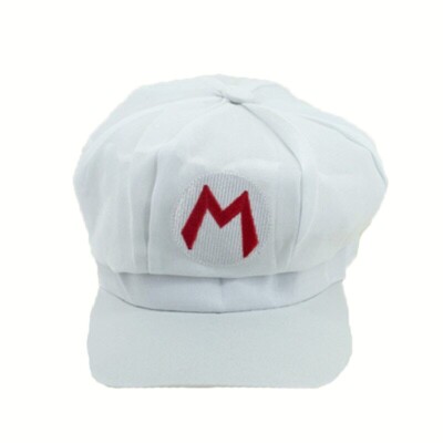 White Fire Mario Bros Hat Cap Fancy Dress Game Italian Super Plumber ...