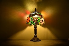Tiffany Table Lamp Bedside Lamp Floral Stained Glass Lamp Desk Light H14"