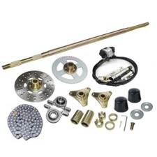 29" Go Kart Rear Live Axle Kit Sprocket Hub Brake Assembly chain Disc