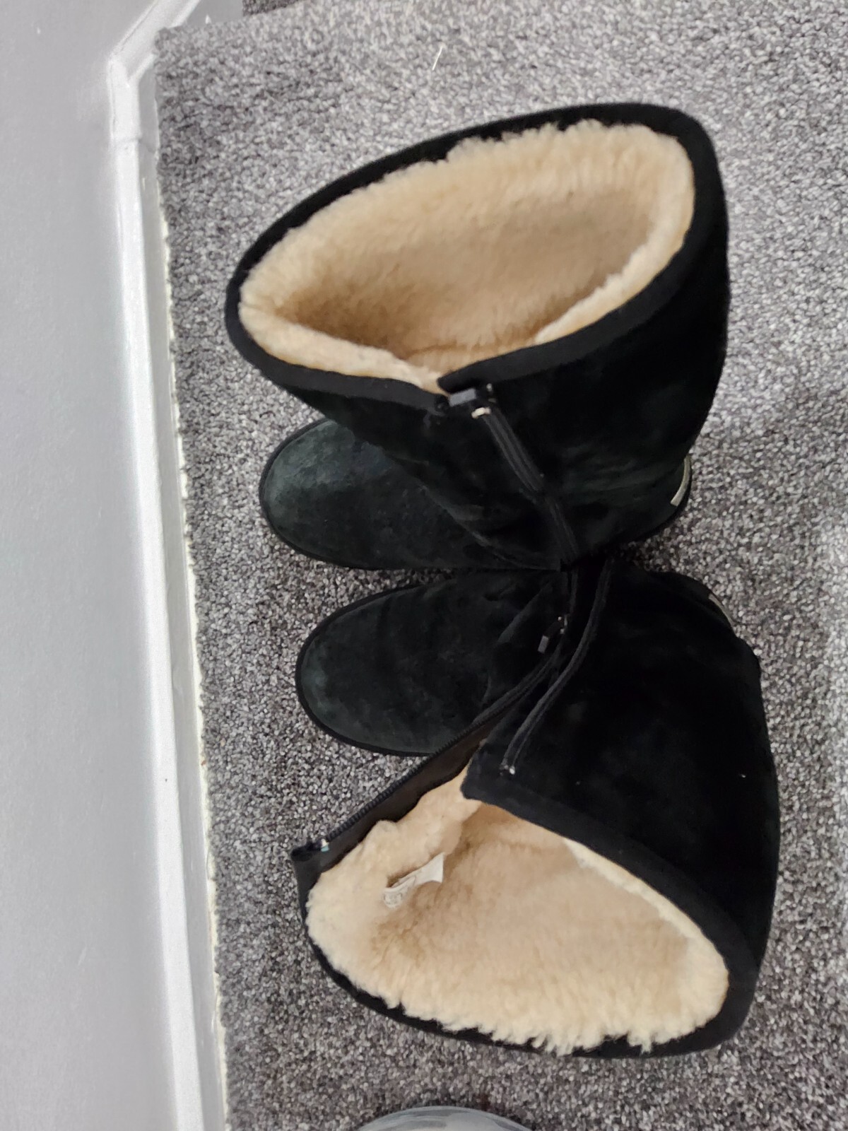 Ladies Ugg Classic Short Black Suede Boots 30cms Size 6.5 eBay