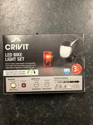 CRIVIT LED FAHRRADLICHT SET VORNE & HINTEN *EXTRA HELL* NAGELNEU VERSIEGELT