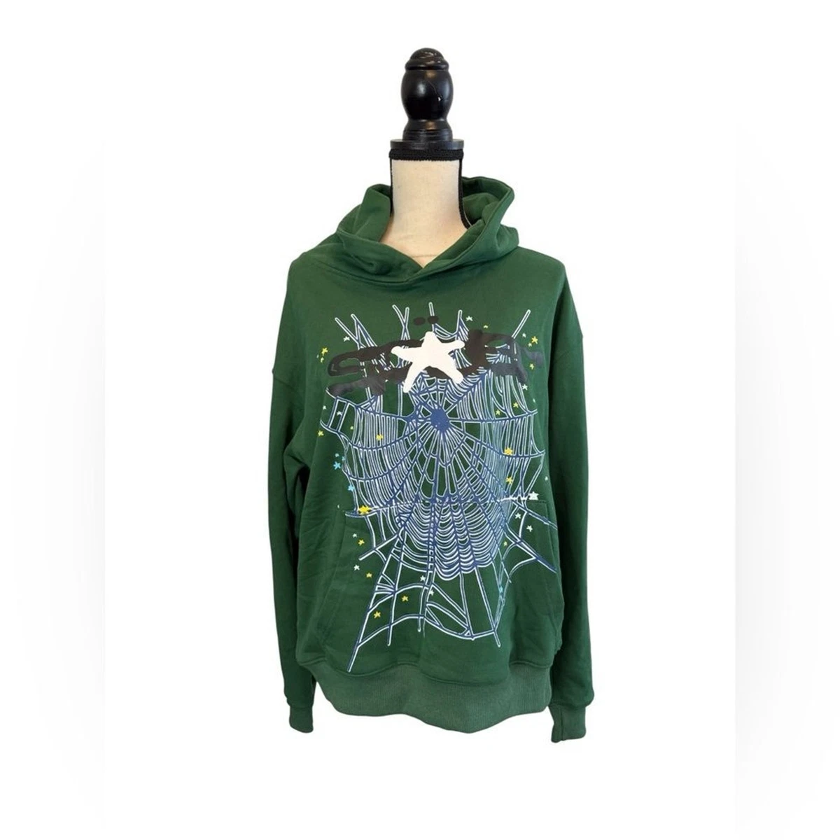 Sp5der Worldwide Web Hoodie Hunter Green Men/Women size Small