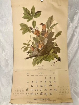 Vtg.1954 Advertising Calender from Northwestern Mutual Life Ins. set of 3 birds