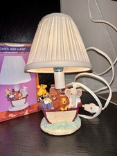Vintage Noah's Ark Table Lamp with Animals Cone Shade 1995