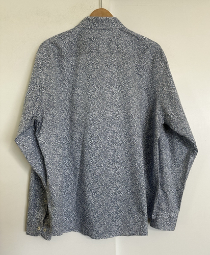UNTUCKit Navy Blue Mini Paisley Cradamone Shirt XL 100% Cotton Long Sleeve - Picture 4 of 7