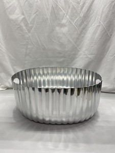 Crate & Barrel Bash Fluted Silver Beverage Tub 18x14x8in