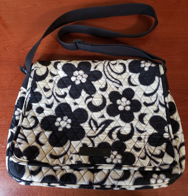 Vera Bradley Retired Pattern Black & White Laptop, Messenger Bag (PLEASE READ)