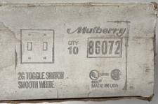 Mulberry 86072 White Smooth metal Toggle Switch Wall Plate Cover 2-Gang