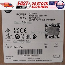 Allen-Bradley 25A-D1P4N104 PowerFlex 523 AC Drive 0.4kW 0.5HP Pack US Free Tax