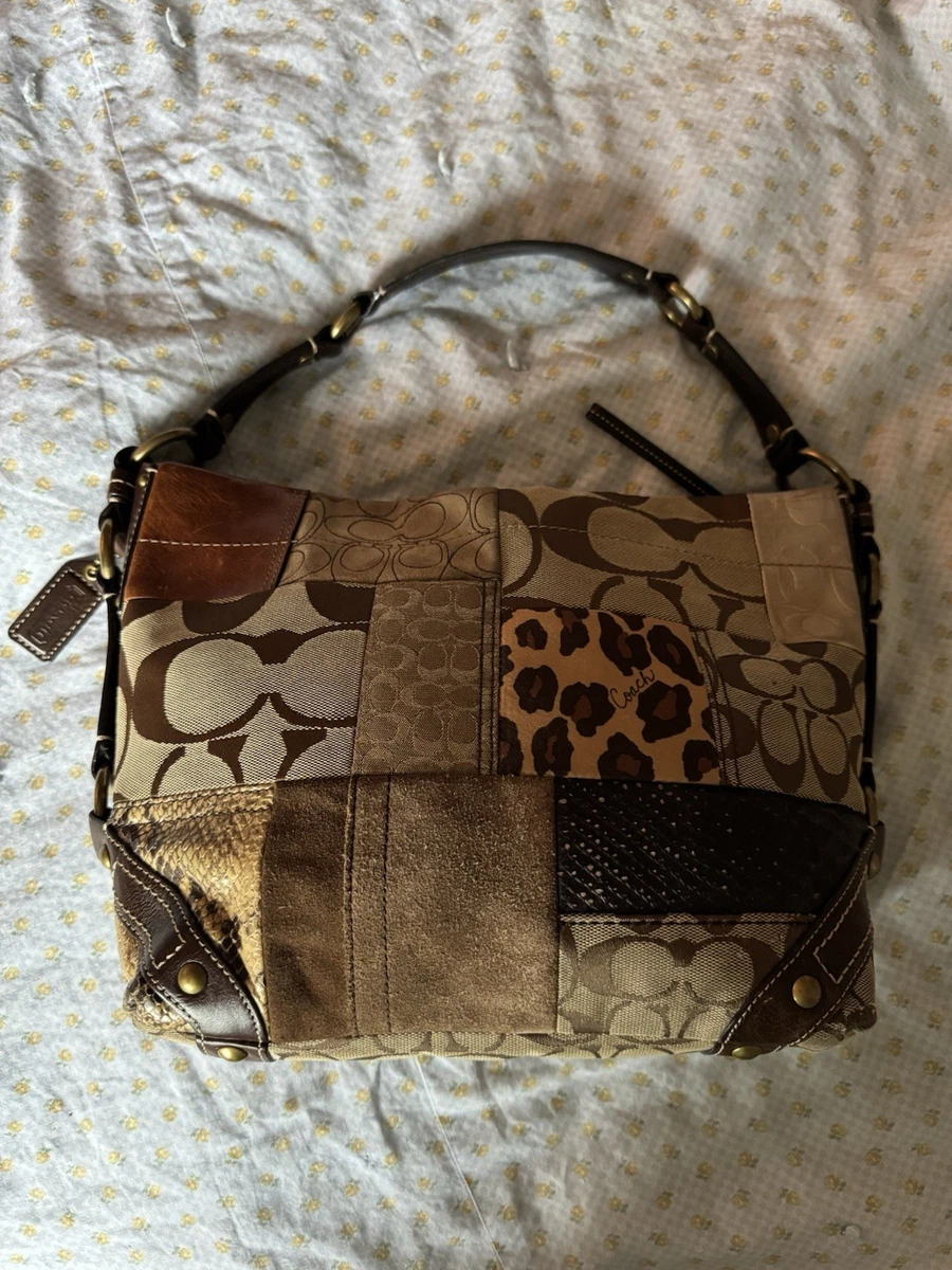 25+ Coach Patchwork Animal Print Shoulder Bags for Women for sale