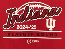 Indiana Hoosiers NCAA 🏈FOOTBALL red T-Shirt sz 2XL 2025 College Playoffs