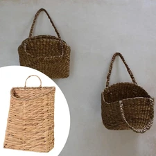 Woven Hanging Basket Multifunctional Wall Basket for Porch Garden Restaurant