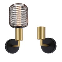 Wandleuchte Ravi IP44 E27 Max. 60W Schwarz Matt, Gold Dimmbar