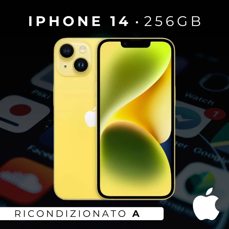 Apple iPhone 14 128GB Giallo Grado A + Accessori Garanzia 12 Mesi Ricondizionato - Immagine 2 di 3