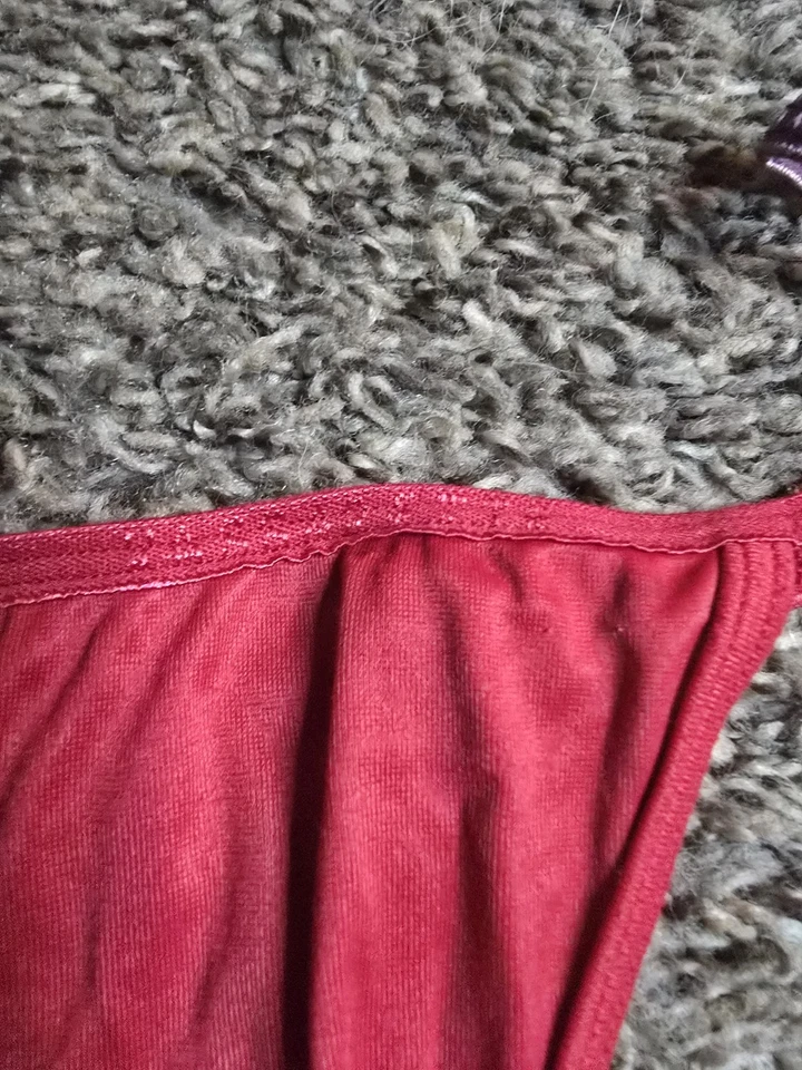 Bragas Tanga Vassarette Vintage Años 2000 Púrpura y Rojo Sarín Talla M Y2K Foto 4 de 4