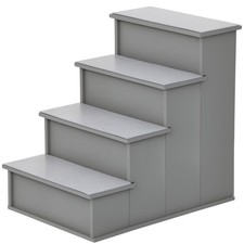 Pet Stairs with Cushioned Removable Covering, Gray
