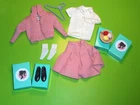 Vintage Barbie SKIPPER SCHOOL DAYS 1907 CARDIGAN SKIRT SHIRT YARN SOCKS SHOES