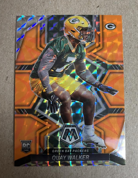2022 Panini Mosaic - Quay Walker #372 Mosaic Reactive Orange Prizm (RC)-PACKERS