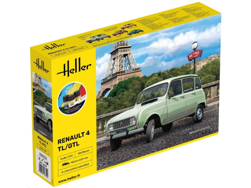 Maquette voiture Renault 4 GTL Heller kit complet de loisir créatif adulte