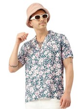 LookMark Men's Cotton Blend Stitched Printed Half Sleeve Regular Fit Shirt