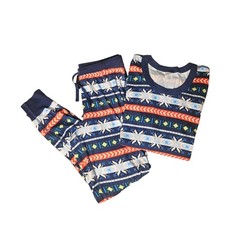 Hanna Andersson Adult Unisex Holiday Pajamas Set M Organic Cotton Fair Isle Snow