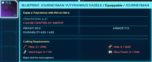 Ark ASA PVE BP Yuty Rex Carch Theri Mantis Saddle Hazard Suit Blueprint Carcharo - Picture 177 of 239