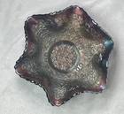 Vintage Fenton Amethyst Leaf Chain And Berry Carnival Glass Small Bowl
