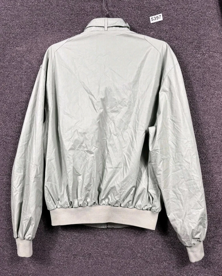 VTG Members Only Jacket Mens 42 Sage Green Bomber Racer Nylon Lined 80s - Image 3 of 4