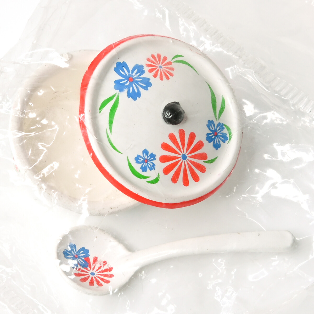 RARE Re-Ment Miniature Asian Grocery Store No 5 Flower Print Tableware & Flask