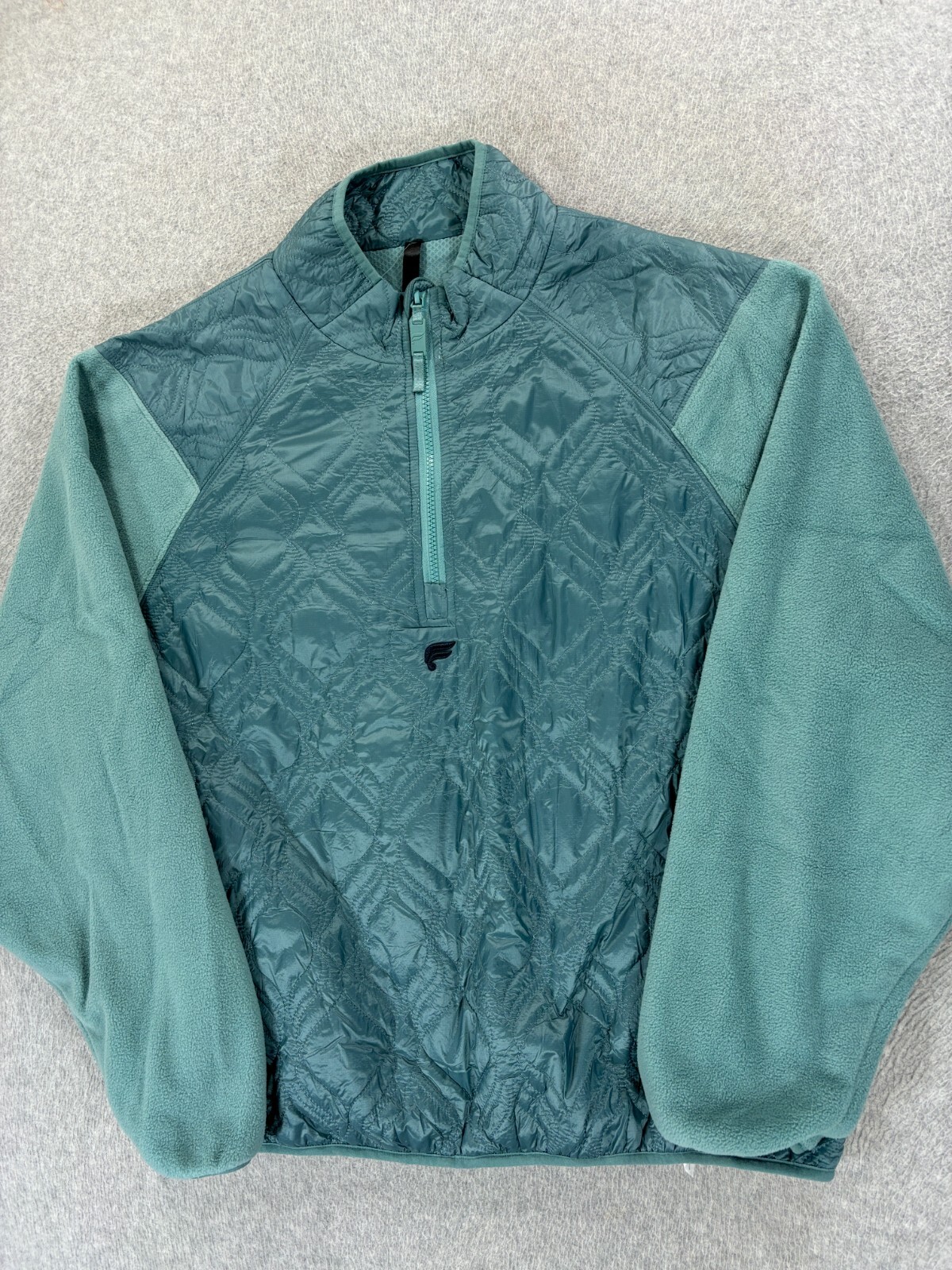 Fabletics Mens 2XL Teal Half Zip Nylon Athletic Pullover Jacket