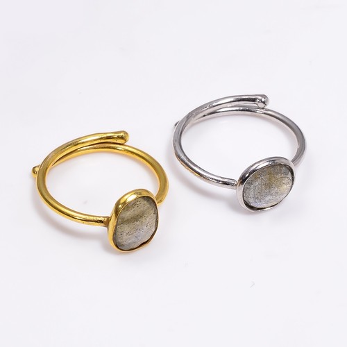 Elegant Rosecut Labradorite 925 Sterling Silver Ring – Unique Gemstone Jewelry - Picture 4 of 11
