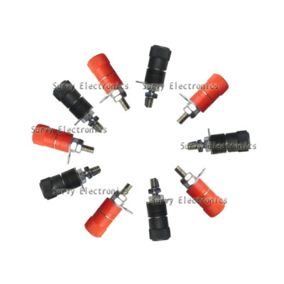 5 Pair Red and Black Amplifier Terminal Binding Post Banana Plug Jack Panel moun