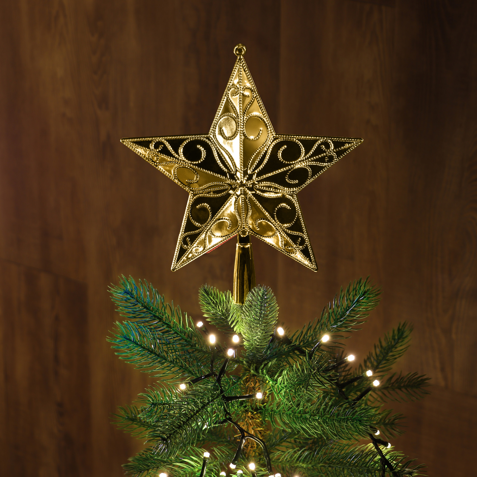 Glitzernde Sternspitze Für Weihnachtsbaum - 20cm Baumspitze