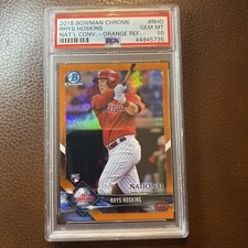 2018 Bowman Chrome Rhys Hoskins Orange National Refractor PSA 10 GEM /25 RC POP2
