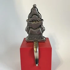 Santa Stocking Hanger Silver Tone Metal Heart And Star Whimsical Cottagecore