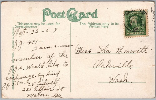Postcard Macon Georgia c1909 Wesleyan Female College Trolley Car Bibb County - Picture 2 of 2