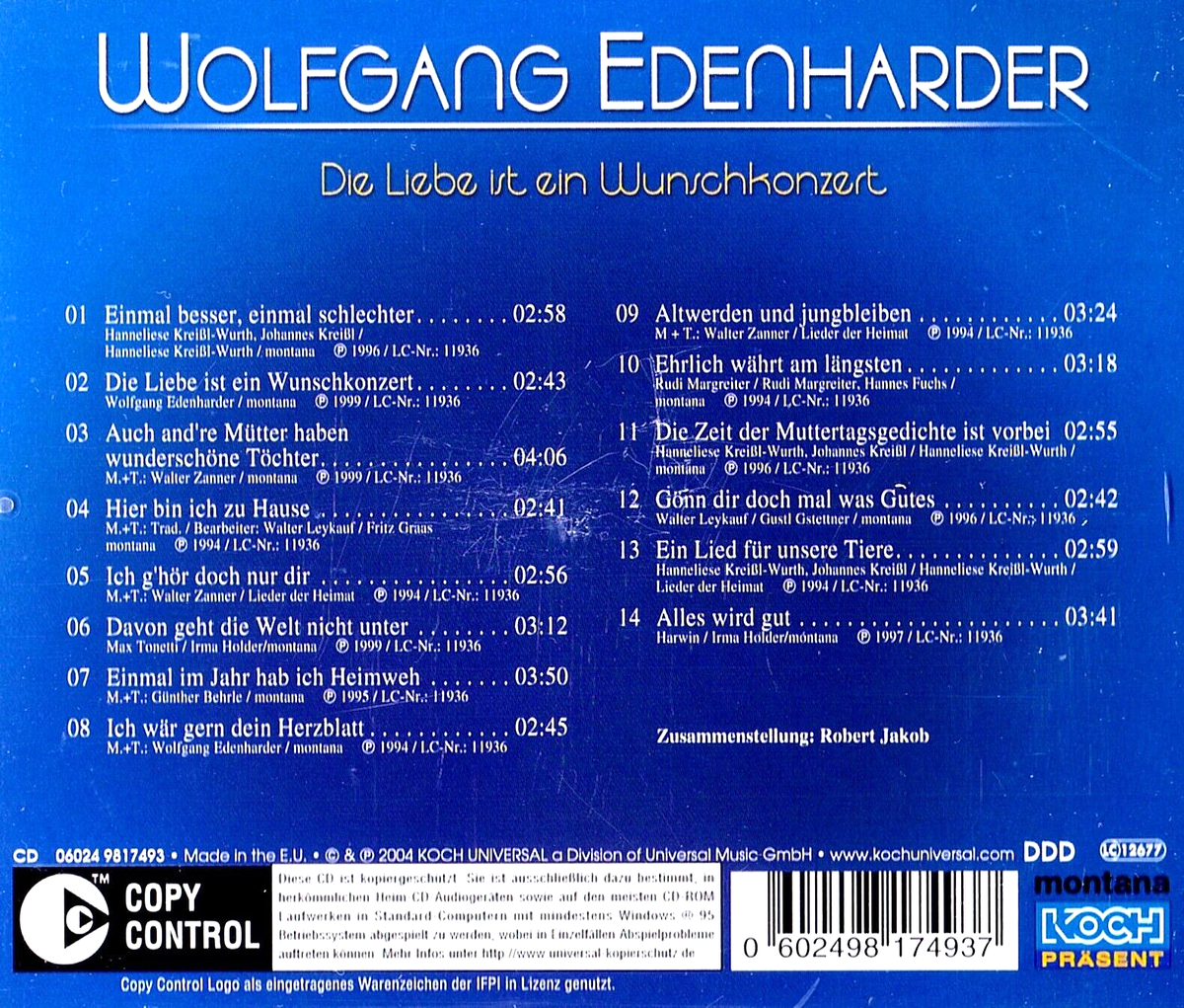 洋楽 Macht und Ehre - Herrenrasse CD WOLFGANG EDENHARDER Liebe Ist Ein Wunschkonzert NEW CD Germany