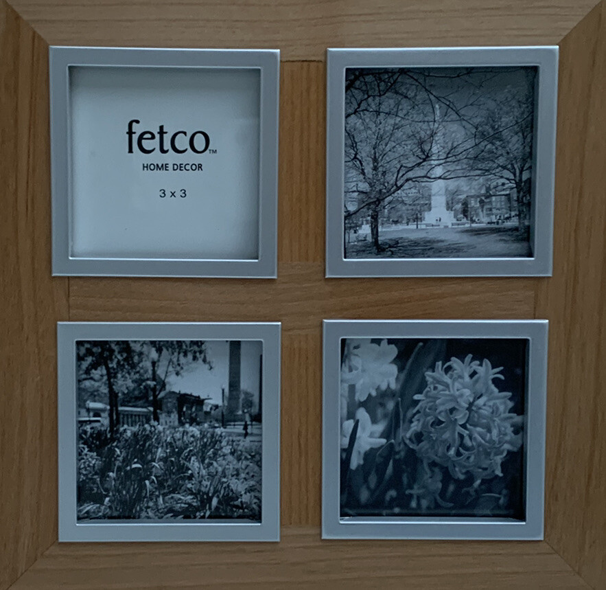 Fetco Home Decor Maple Silver Collage Wood Picture Frame Holds 4 3x3