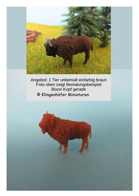 Bison / Büffel schaut nach oben Höhe ca. 1,7 cm (1:120) TT-TB06-3