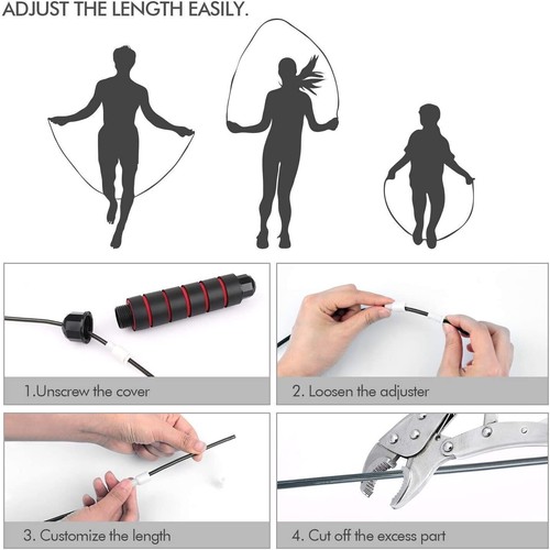 Adjustable Speed Skipping Rope - Tangle-Free - Ball Bearing - Eva Non-Slip Foam - Picture 3 of 14