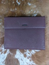 Parfois Saffiano Leather Tablet Holder Notebook Agenda Dark Purple