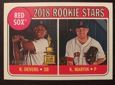 2018 TOPPS HERITAGE RAFAEL DEVERS KYLE MARTIN RED SOX #189 ROOKIE STARS RC