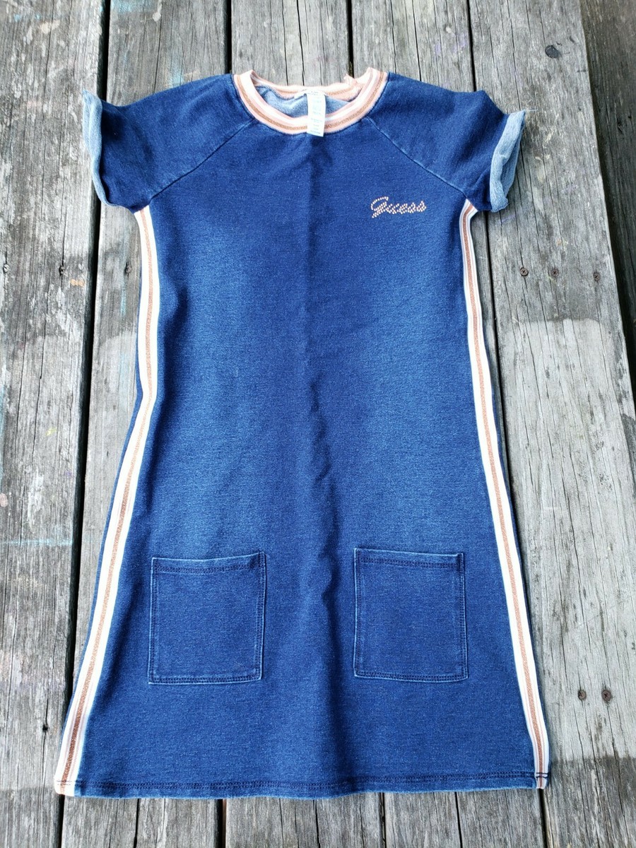 Guess ~ Girls Blue Denim print Shirt Dress ~ Size 14