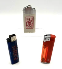 Lot of 3 Lighters 2 Disposable-Sturgis '93 and Miller Beer 1 Butane-Red Light
