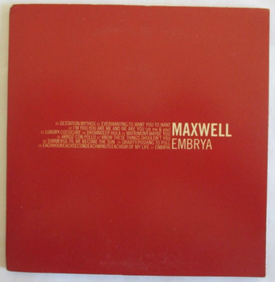 MAXWELL - 11 TRACKS CARDSLEEVE PROMO CD ''EMBRYA''