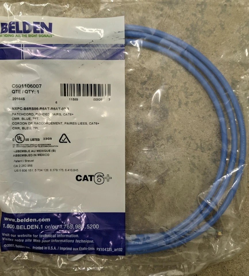 Belden Patch Cord 7-Foot Blue - Image 3 of 3