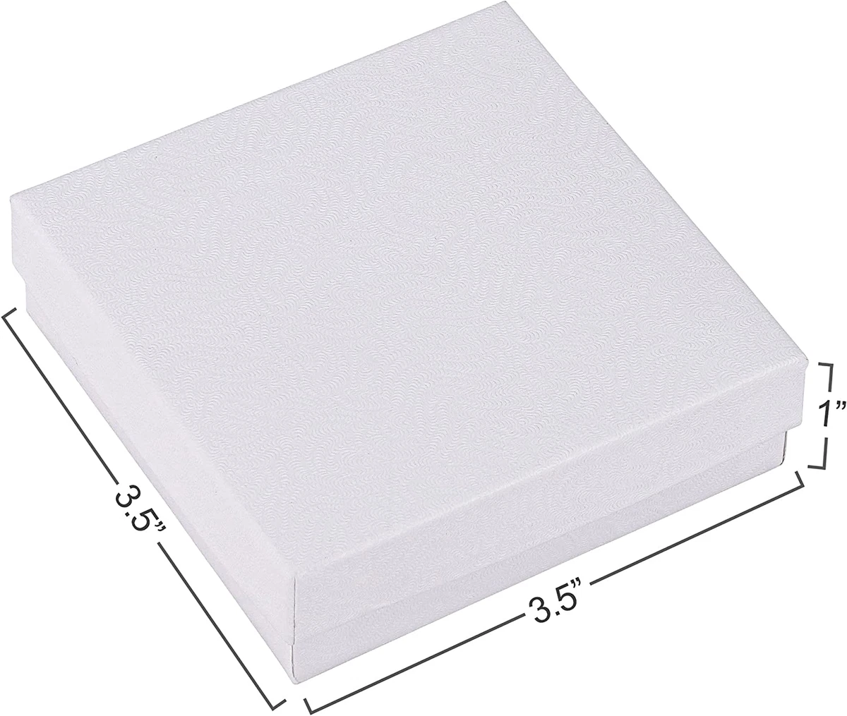 Cardboard Jewelry Boxes 10 Pack - 3.5X3.5X1 Bulk Cotton Filled Small  Gift Box